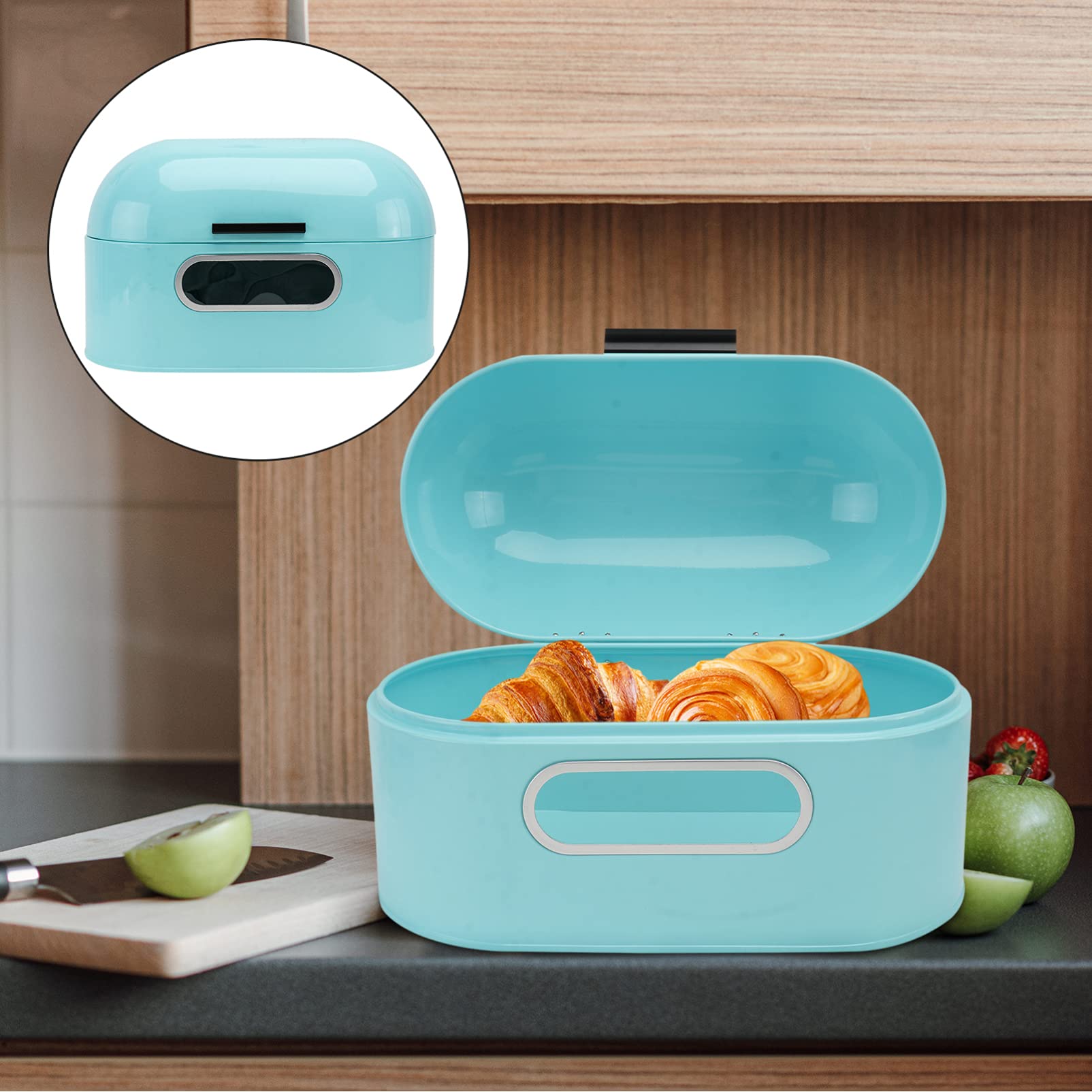 Cabilock Caja De Pan De Metal Para Cocina Contenedor Doméstico Visible De Alimentos De Metal Para Almacenar Pan En El Hogar Cocina