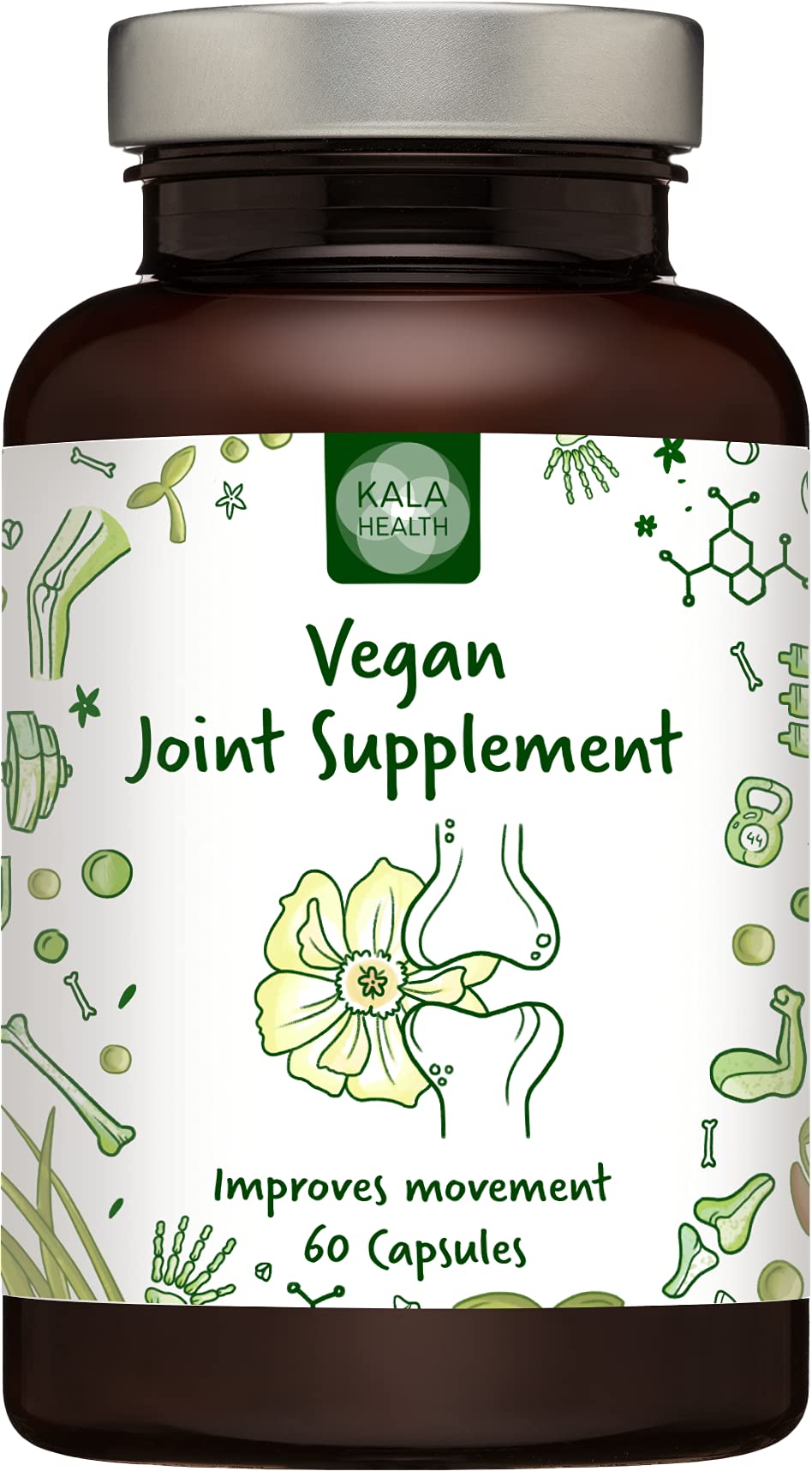 Kala Health Vegan Movement Support - OptiMSM®, MythoCondro®, Glucosagreen® Ester-C®, Aquamin® (Minerals and Trace Elements) Highly dosed, Free of Excipients