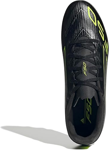 adidas Mixte F50 Club Firm Ground/Multi Ground Football Boots, Core Black/Iron Metallic/Lucid Lemon, 43 1/3 EU - 2