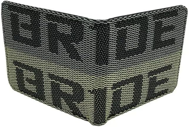 Racing wallet with bride fabric leather Grey Brown_AB