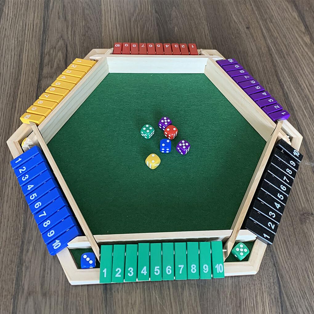 Set di Giochi da Tavolo in Legno pieni di Divertimento per la Famiglia e Gli Amici Giochi intrattenimento per Adulti da Tavolo per 6 Persone Matematica Dadi, digitare+1