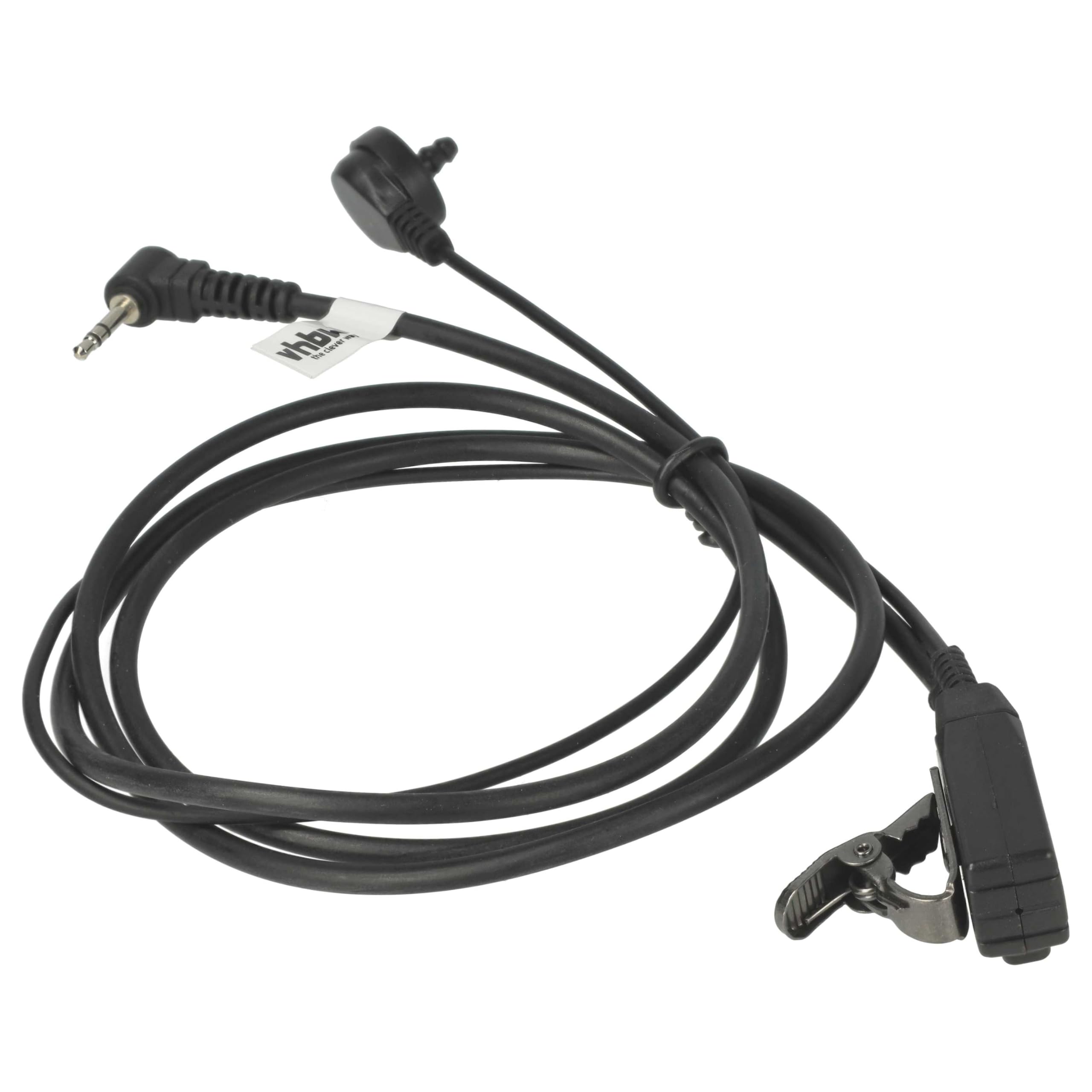 vhbw 10x zestaw słuchawkowy kompatybilny z Motorola PMR446, MR350R, Spirit GT, MR356R, MR355R radiotelefon - czarny, przezroczysty wąż akustyczny