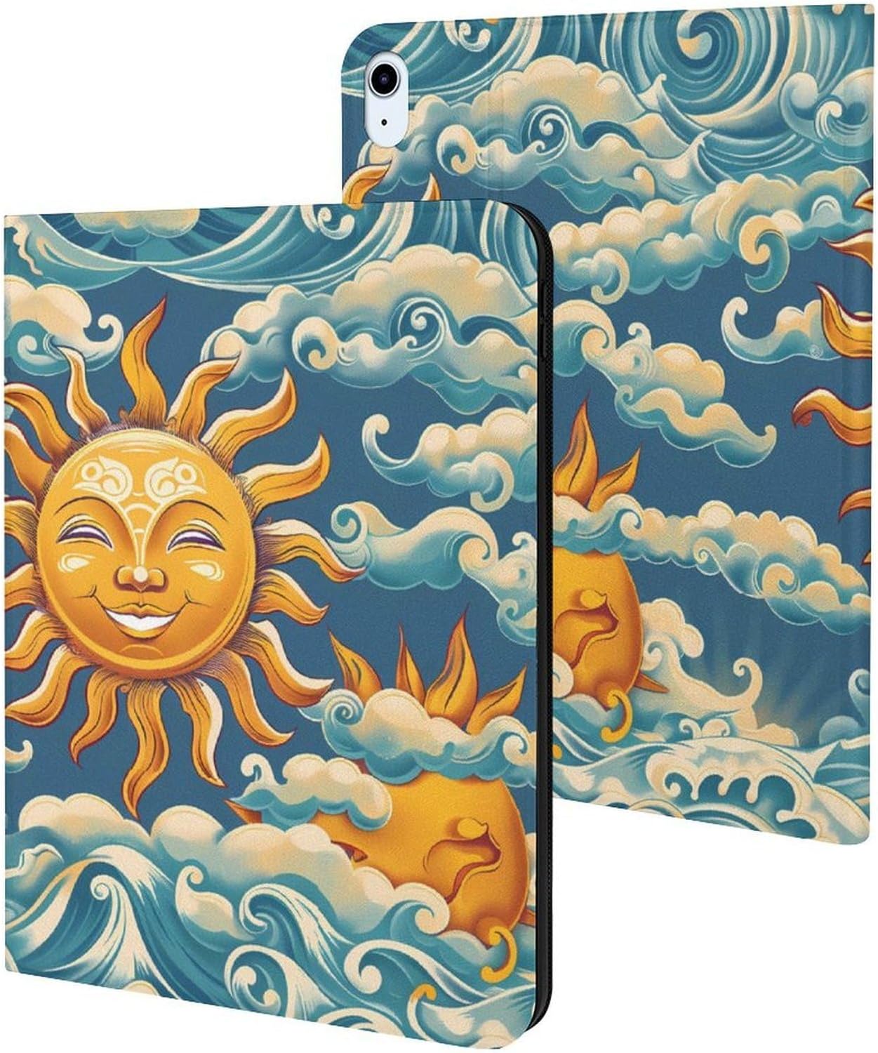 Ocean Sunrise Faces Printed Case Trifold Stand Protective Cover Compatible with ipad Air5/air4 (10.9in) /ipad Pro 2018(11in)