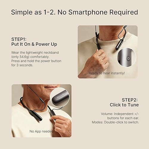 Miniatura 3 de ZDEER Audífonos para personas mayores con Bluetooth, audífonos recargables para pérdida auditiva grave con cancelación de ruido, chips dobles de 64