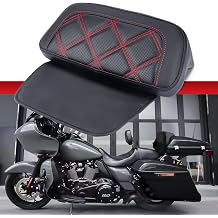 Razor Chopped Backrest Pad, Trunk Backrest Pad Rear Tour Pack Backrest Pad Compatible with Harley 2014-2023 Touring Street Glide Electra Glide Road Glide CVO Red Stitching A