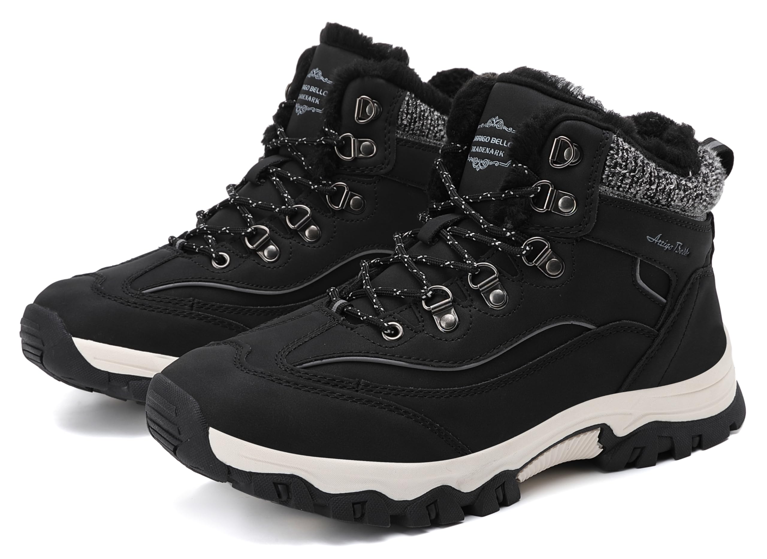 ARRIGO BELLO Donna Stivali da Neve Invernali Scarpe Allineato Pelliccia Caloroso Caviglia Piatto Stivaletti Sportive Boots Escursionismo 36-41