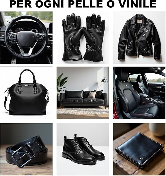 250g Nero Kit Riparazione Pelle,Smacchiatore Sedili Auto,Ripara Pelle Divano Graffio,Pelle Rinnova Volante in Pelle,Tintura per Pelle Scarpe,Giacca,Sofa,Sedili Auto - 2