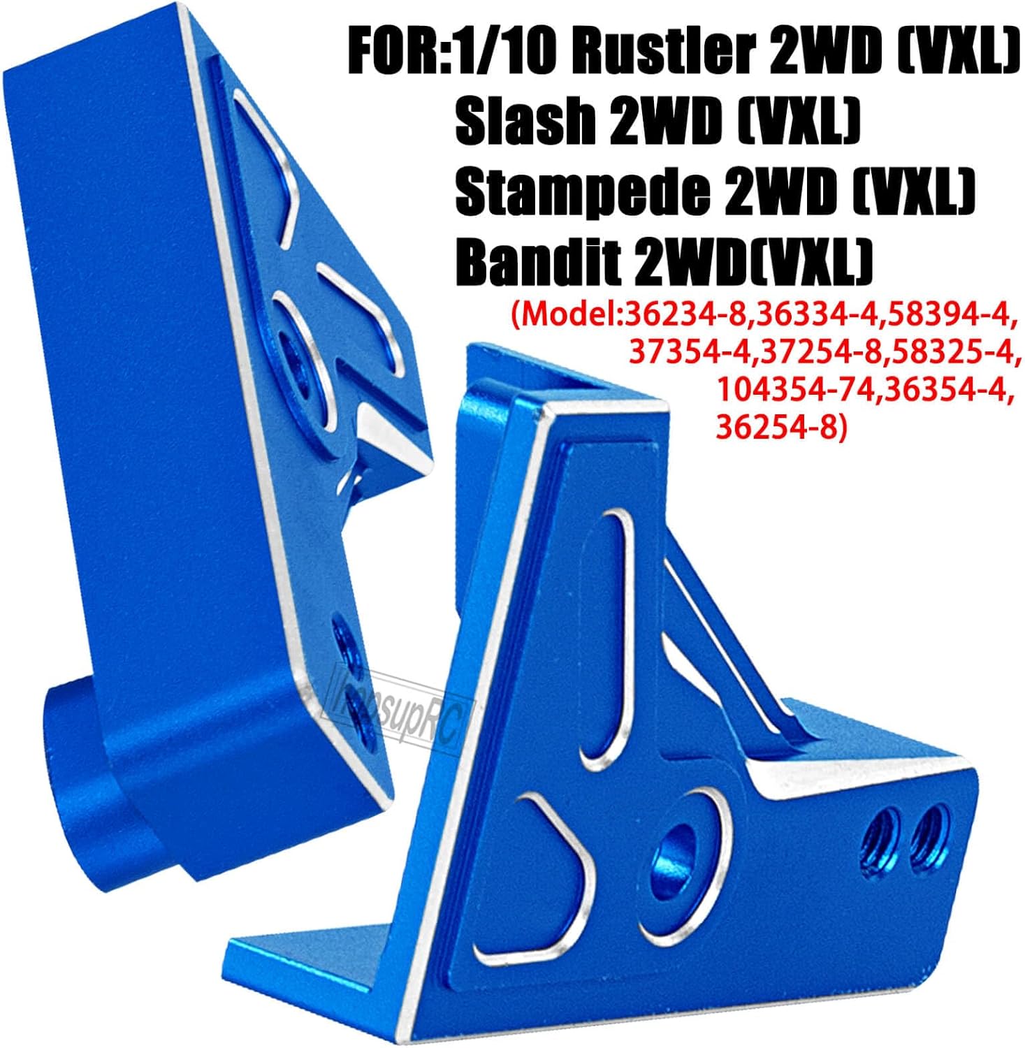 RC Aluminium Rear Shock Mounts Upgrades Parts for 1/10 Rustler/Slash/Stampede/Bandit 2WD VXL,Shock Tower Hops Up.(Navy Blue)