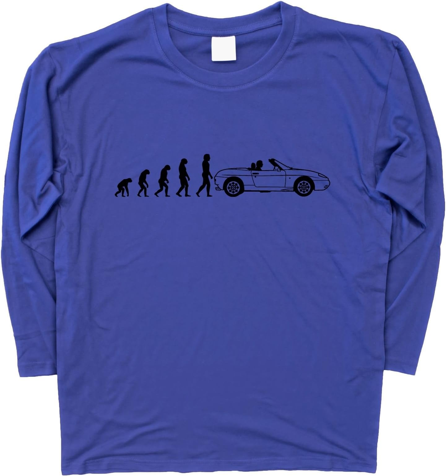 Motorholics Original Mens Evolution of Man to Fiat Barchetta Long Sleeve T-Shirt S - 3XL