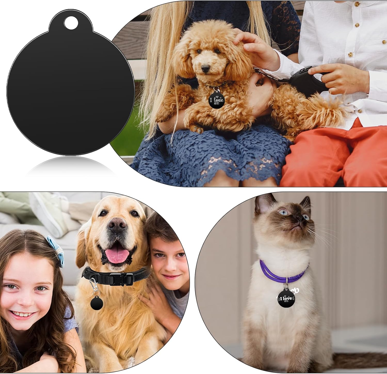 25 Pack Blank Dog Tags for Engraving, Round Aluminum Blank Tags, Black Engraving Stamping Blanks for DIY Crafts, Dog Tag, Keychains, 1.4 Inch Diameter - Image 7