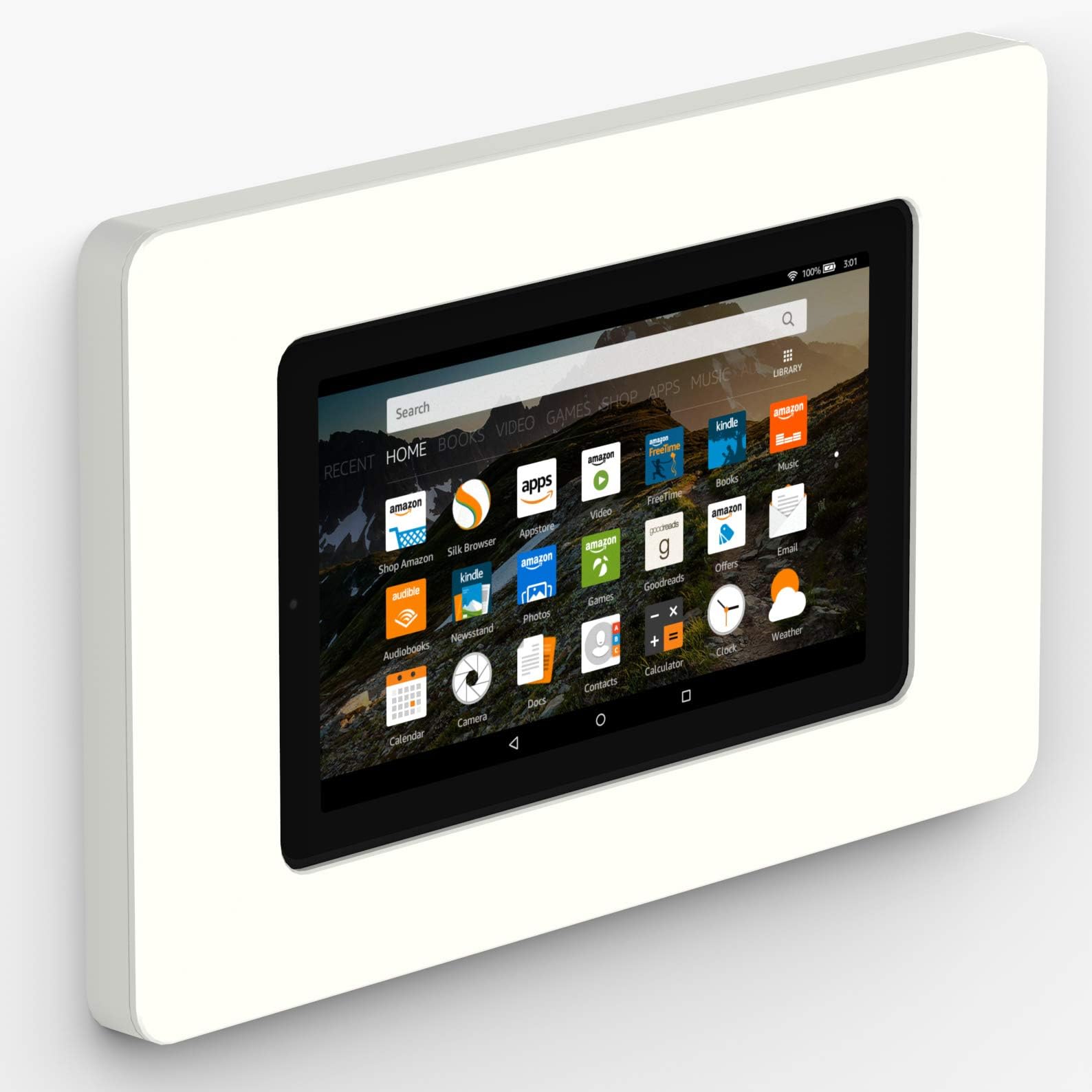 On-Wall Tablet Mount - Amazon Fire 7" 7th / 9th Gen - White (2017-19)