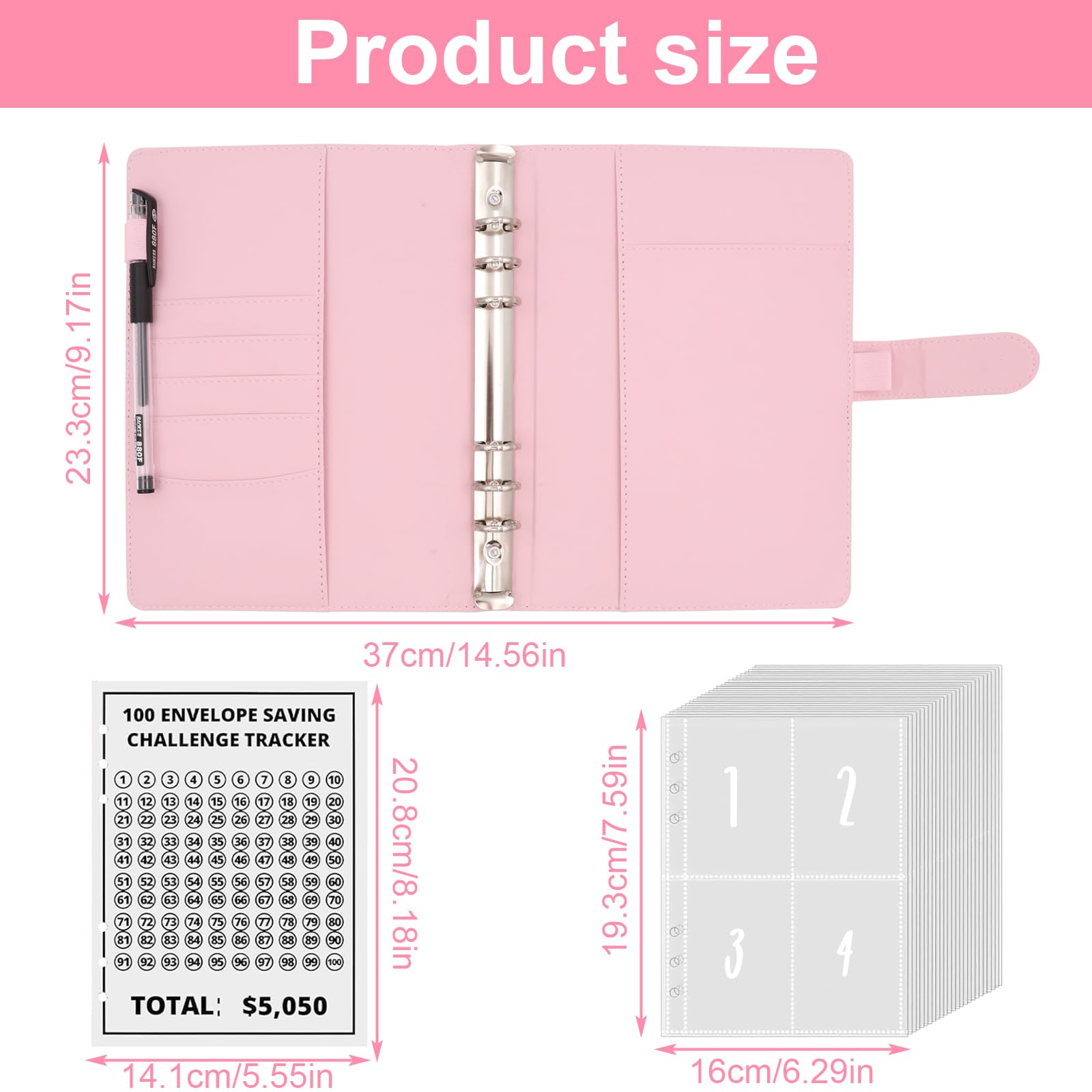 Bilancio Planner Tedesco A5 con Buste, Sfida Risparmio 5050 €, Envelope Saving Challenge