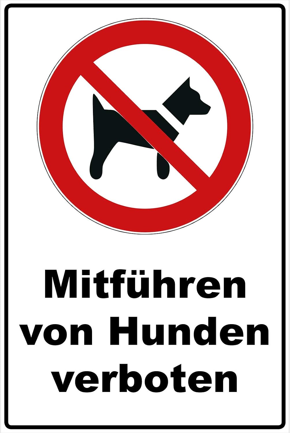 Schild „Mitführen Von Hunden Verboten“ – Verbotszeichen 30 X 20 Cm Auf Hartschaumplatte (mehrfarbig)
