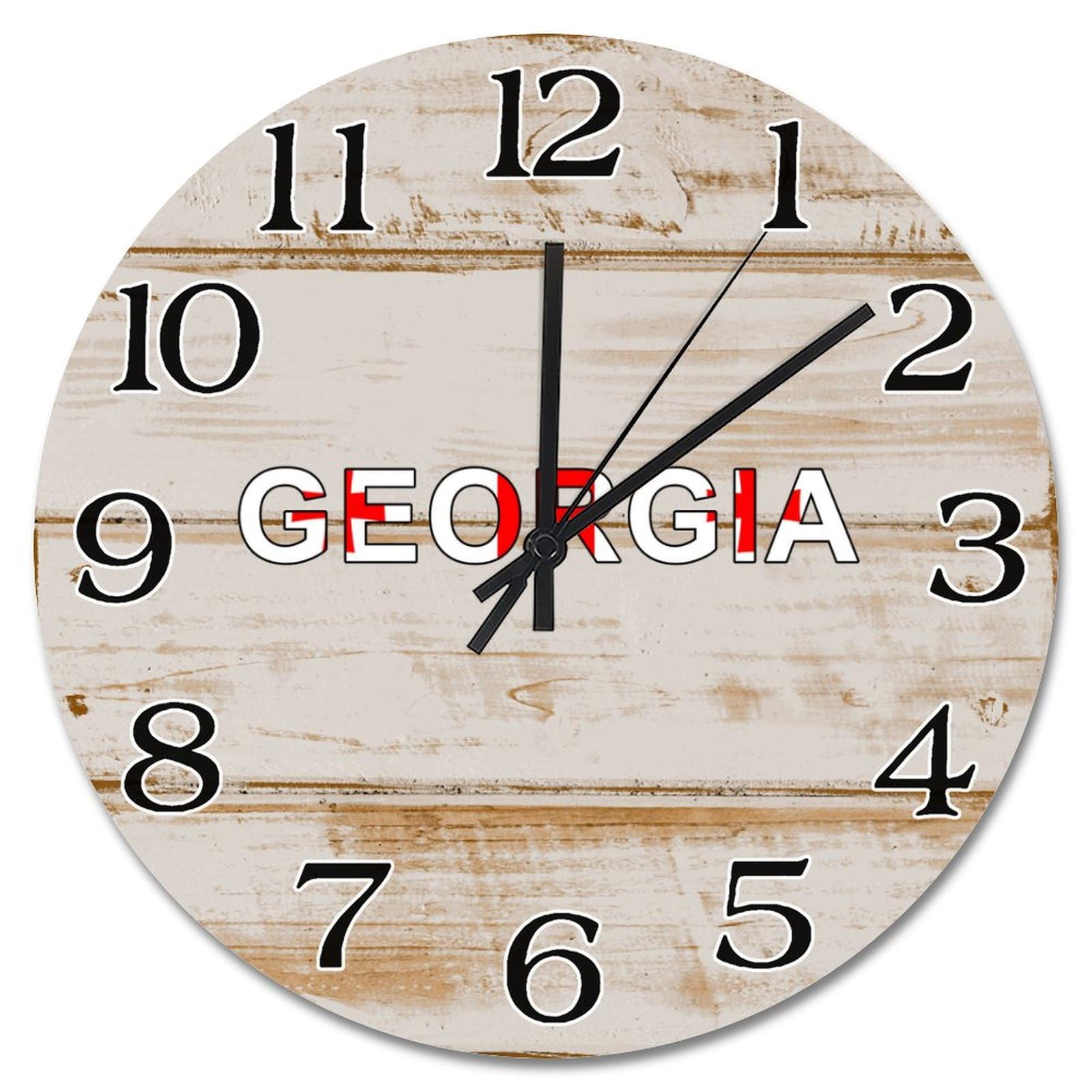 Horloge murale en bois silencieuse Géorgie pour dormir sans bruit dans la chambre