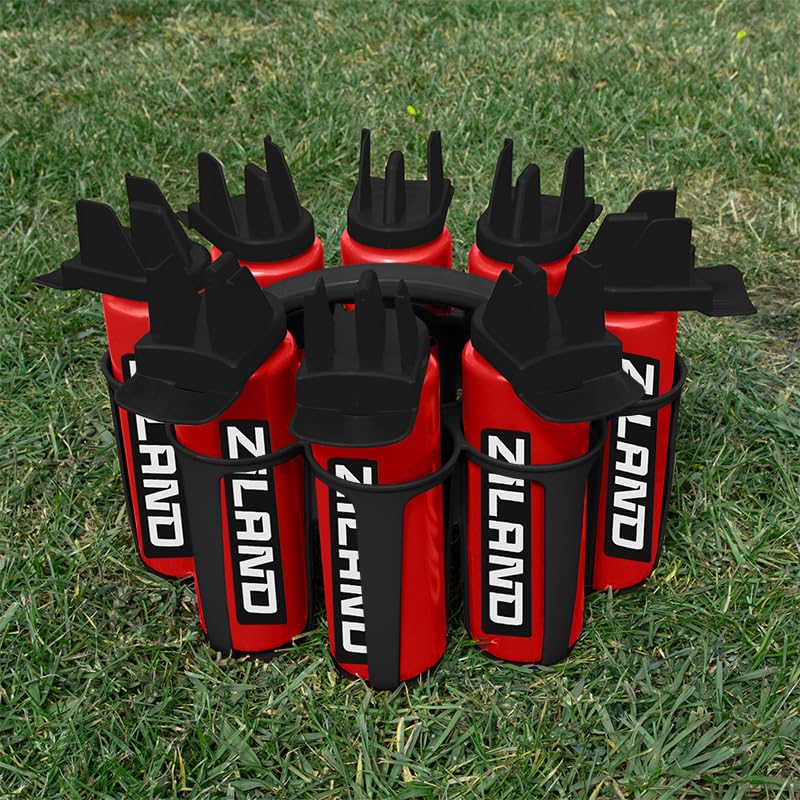 Ziland Hybrid Water Bottle Set- (8 x 1 Litre Bottles 1 x Carrier)(Red/Black - Black Carrier) — image 1