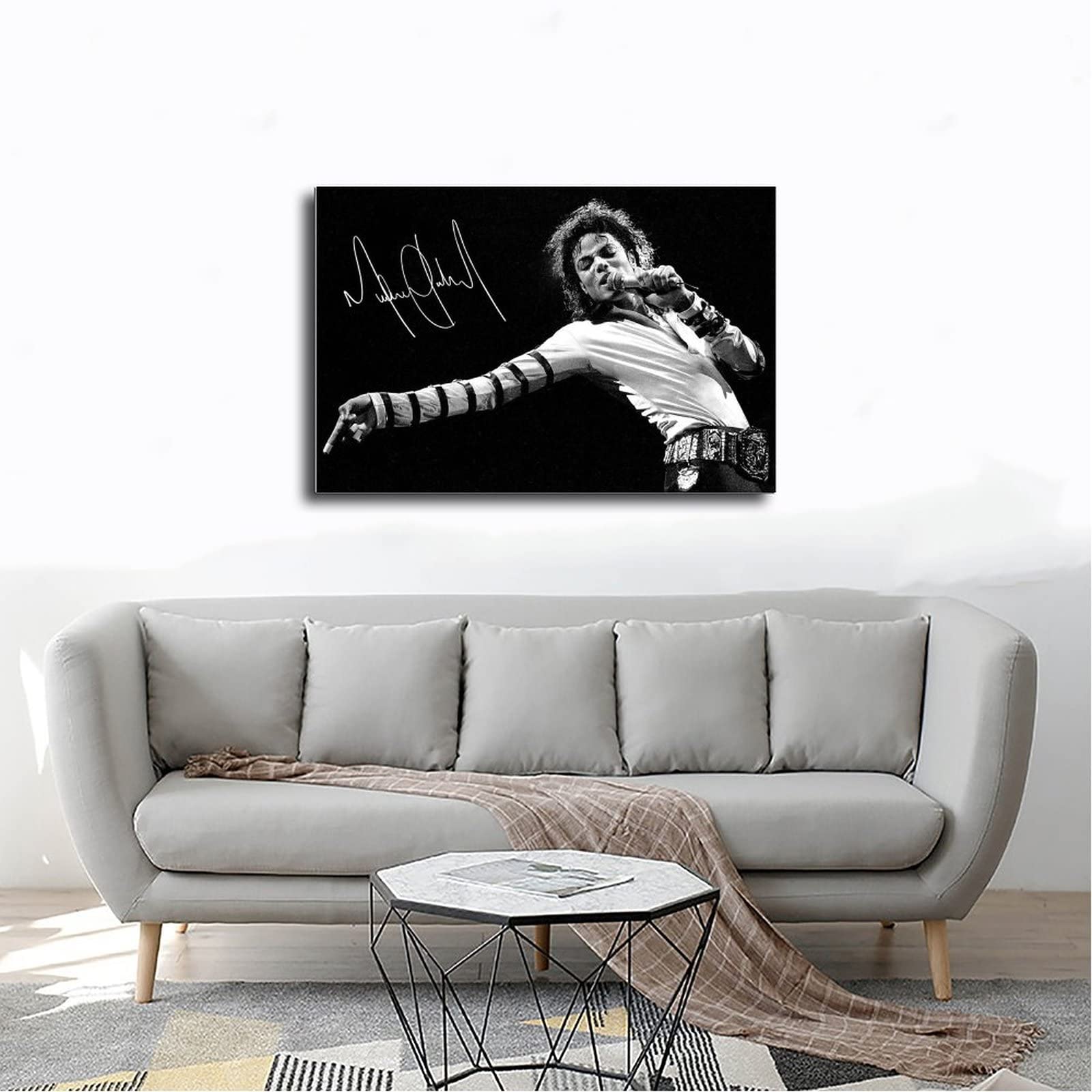 VZRSQZK Poster decorativo su tela con cantante Michael Jackson, poster decorativo da parete e stampa artistica moderna per la camera da letto della famiglia (20 x 30 cm