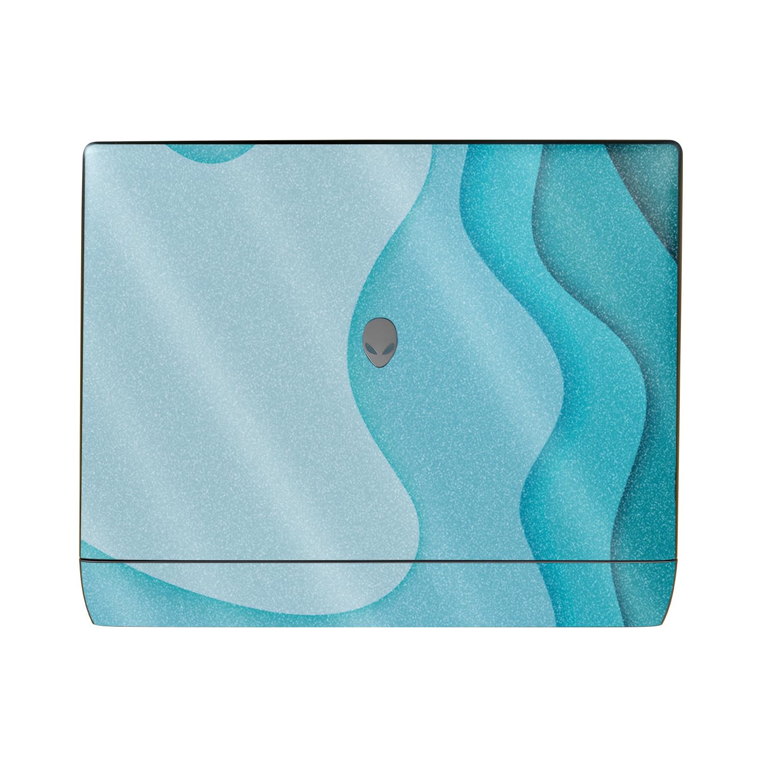 Glossy Glitter Laptop Skin Compatible with Alienware 16 Area-51 (2025) - Papercraft Cyan - Premium 3M Vinyl Protective Wrap Decal Cover - Easy to Apply | Crafted in The USA by MightySkins