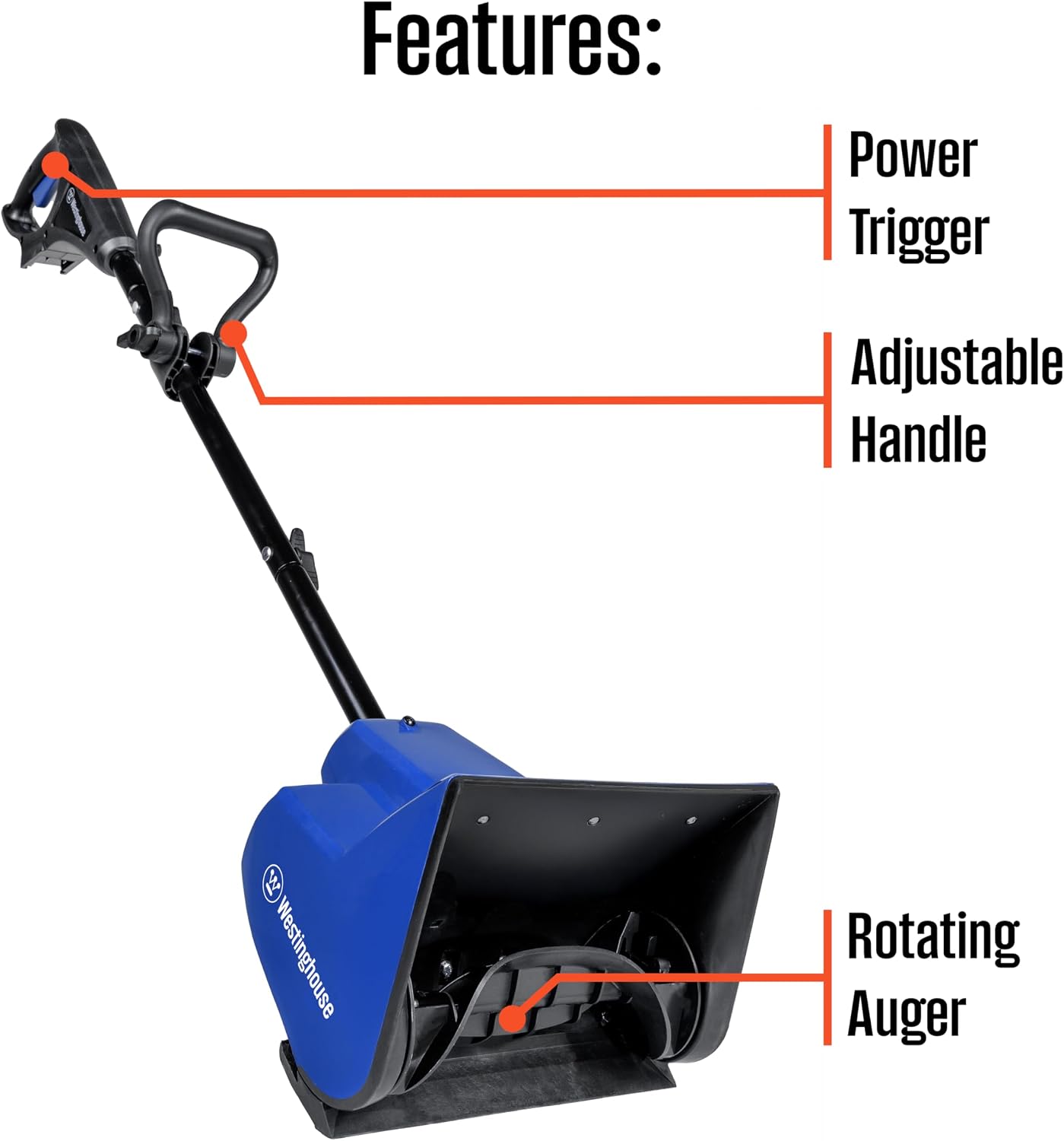 Westinghouse WSnow11ST 24V Cordless Snow Shovel 11 Inch Tool Only, Electric Snow Shovel with 20ft Throwing Distance, plows 75lbs/min (24V Battery & Charger Sold Separately)