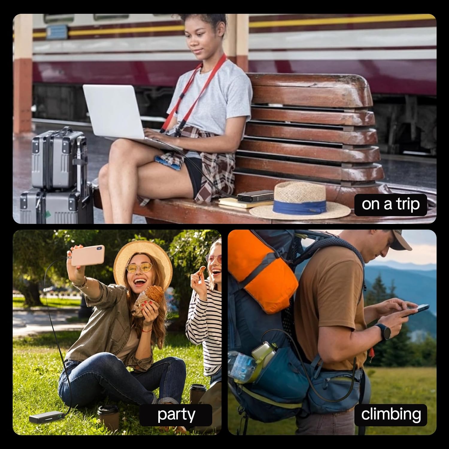 MFish 10000mAh Power Bank, 45W PD Fast Charging Portable Charger with Retractable Built-in USB-C Cable, Dual USB-C Output, LED Percent Display, Flight-Approved Travel Battery Pack for iPhone 17/16 - Image 11