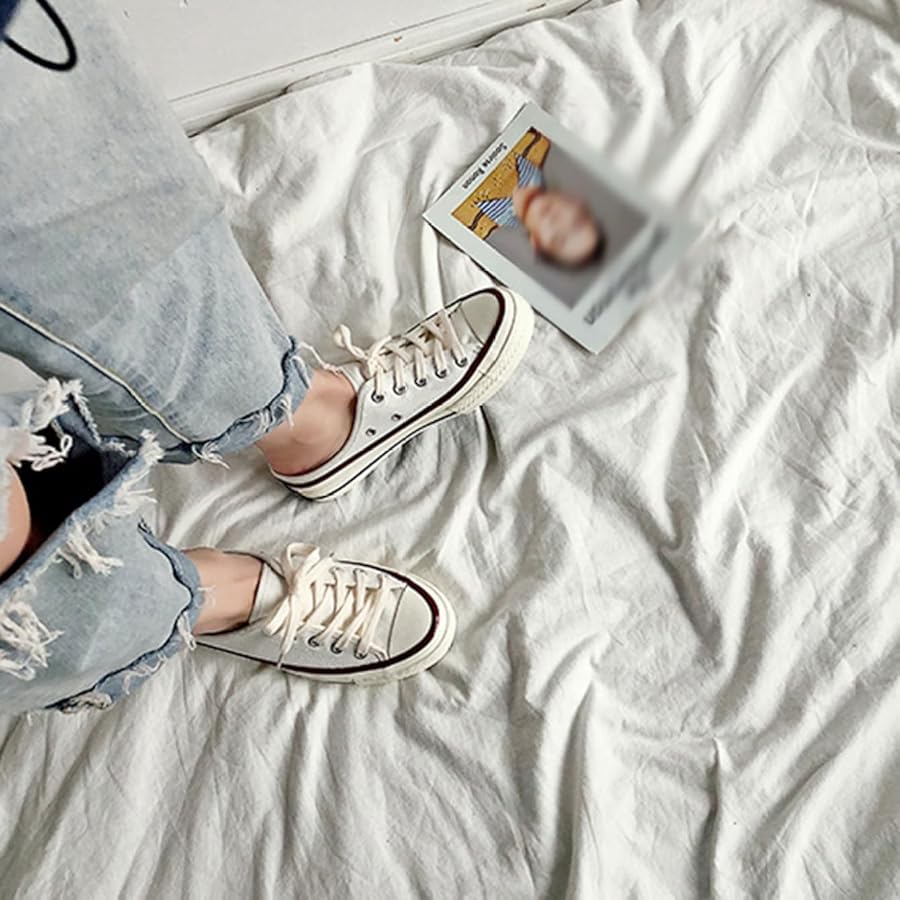 Amazon | スニーカー 23.0cm /白色 レディース キャンバススニーカー