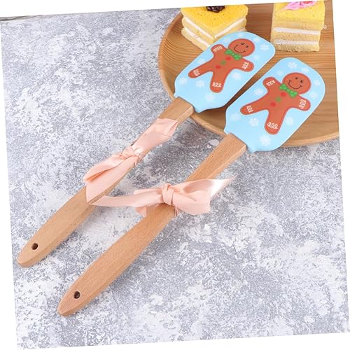 Miniatura 4 de NOLITOY 4 espátulas raspadoras de Navidad espátulas de goma raspador de silicona raspador de silicona para decoración de tartas de utensilios de