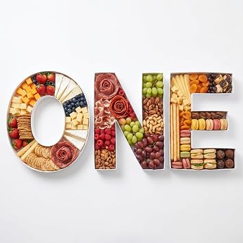 WENPACK 12 Cardboard Letter Shaped Mache Charcuterie Strawberries Fillable BABY Shower Sweets Candy Container Box (ONE)