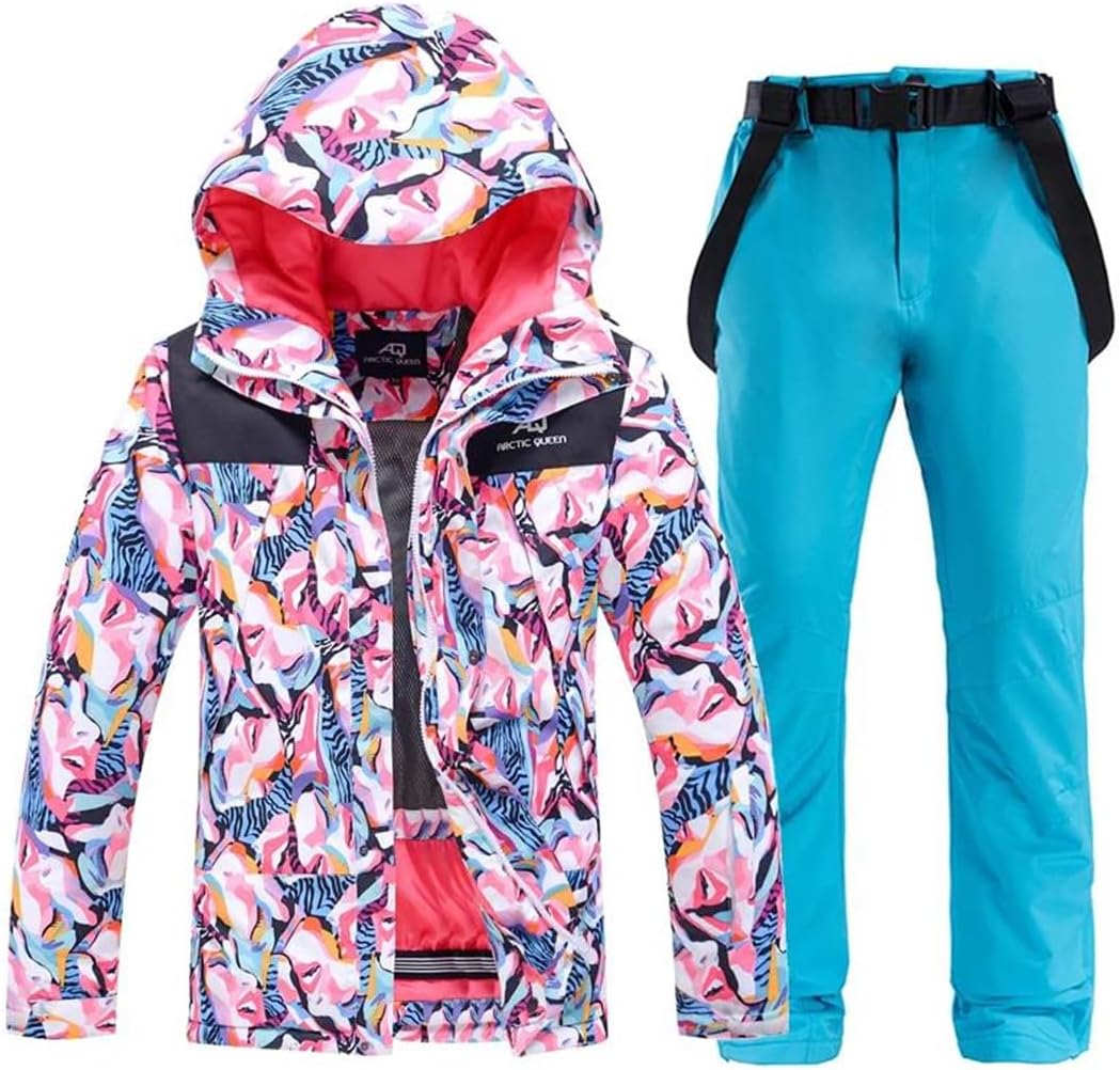 Women's Windproof Waterproof Snowboard Snowsuit Outdoor Snow Costumes Jacket And Pants Suit