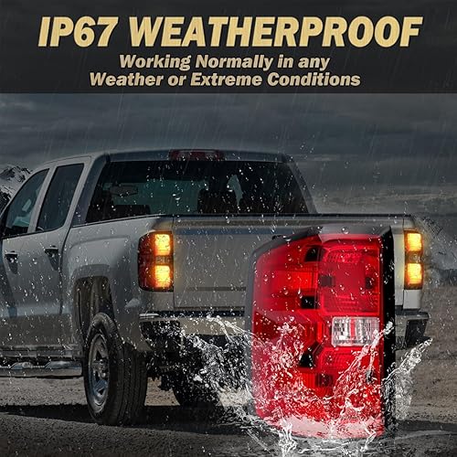 Miniatura 6 de Conjunto de lámpara de freno de luz trasera para Chevy Silverado 1500 2500 3500 GMC Sierra 2500 3500 2500 3500 (L - lado del conductor)