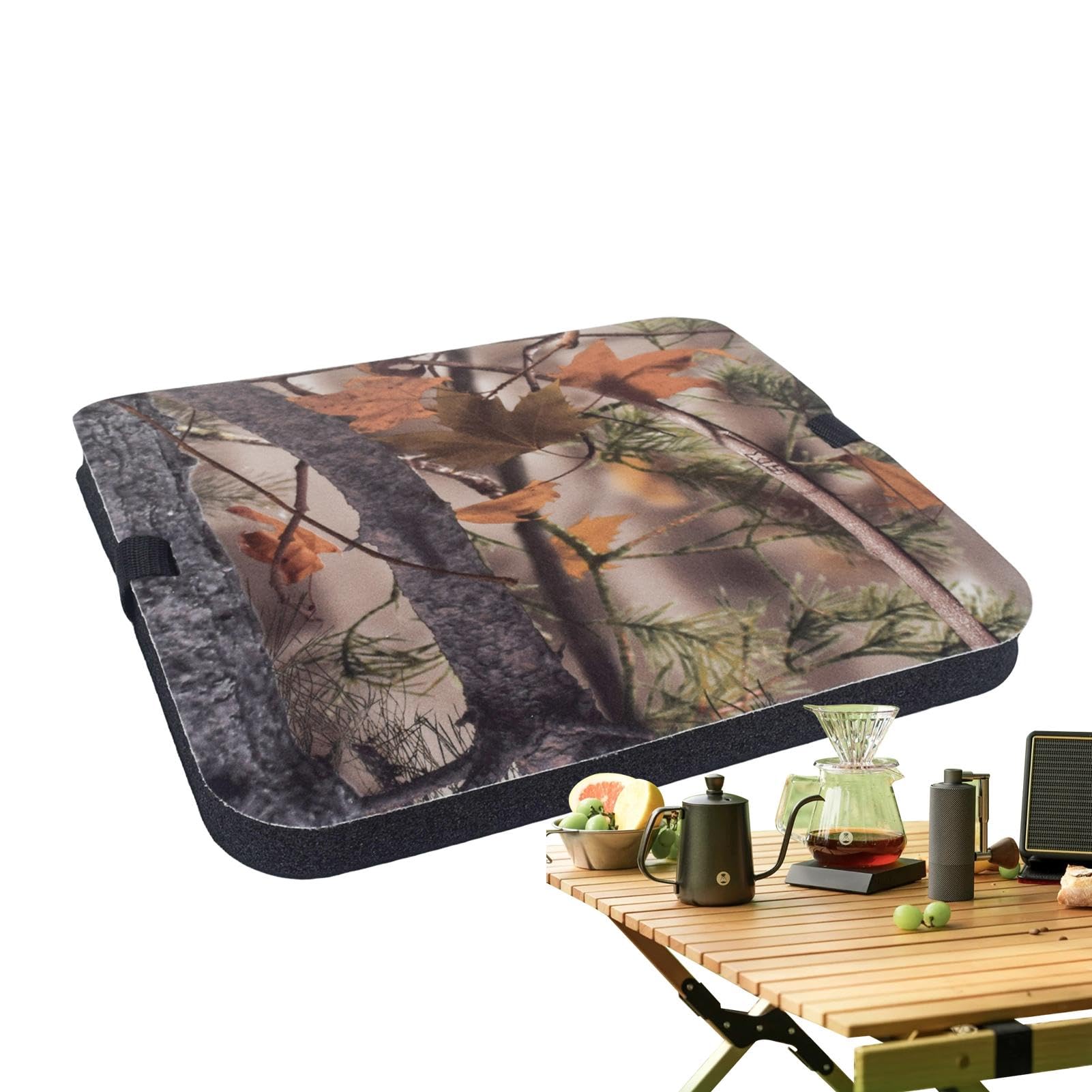 Coussin de chaise carré pour soulager l'assise en camping et pique-nique
