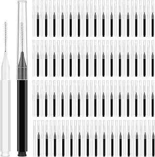 MAPVOLUT 120Pcs Micro Eyebrow Brushes with Caps - Professional Brow Lamination, Eyelash Extension & Multi-Purpose Spoolies Kit (Black, White)
