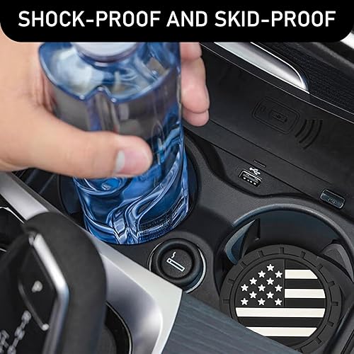 Miniatura 5 de Pack-4 posavasos para automóvil, 2.75 pulgadas, antideslizante, a prueba de golpes, tapete integrado para bebidas, posavasos decorativos creativos