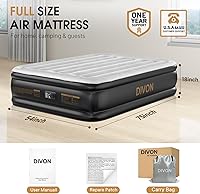 Vista 6 de DIVON Colchón de Aire Full con Bomba Integrada, 18'' de Alto Colchón Inflable Full con Patrón de Ondas, Colchón de Auto Inflado/Desinflado en 3