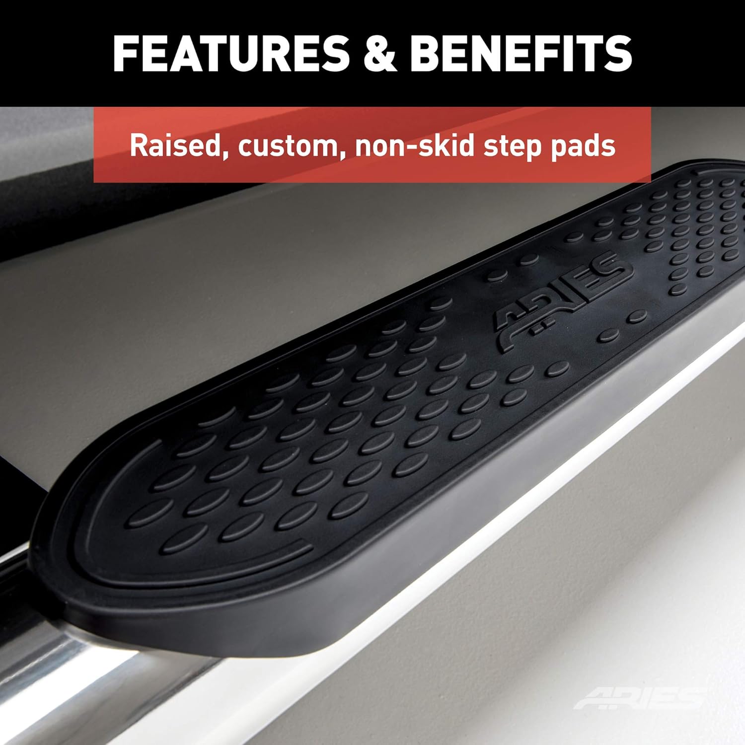 ARIES S224053-2 4-Inch Oval Polished Stainless Steel Nerf Bars, Select Chevrolet Silverado, GMC Sierra 1500, 2500, 3500 HD Crew Cab