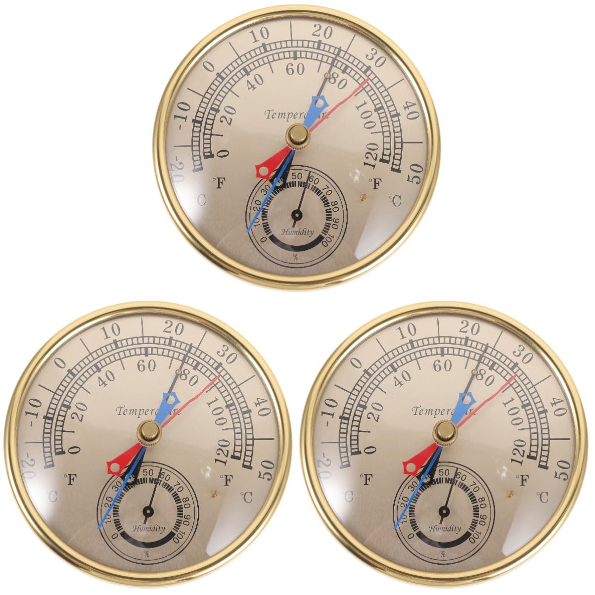 YARNOW 3 Pz Termoigrometro Termometro di massima e minima Igrometro stazioni meteorologiche igrometro da parete Termometro esterno termometro da esterno termometro per patio Bicchiere