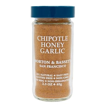 Morton & Bassett Chipotle Honey Garlic | Sweet & Spicy Blend for Grilling & Sauces | Gluten Free, Salt Free, Non-GMO | 2.3 oz Jar