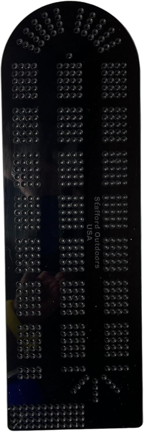 Cribbage Board Template Black Acrylic - 4 Lane - Made in USA