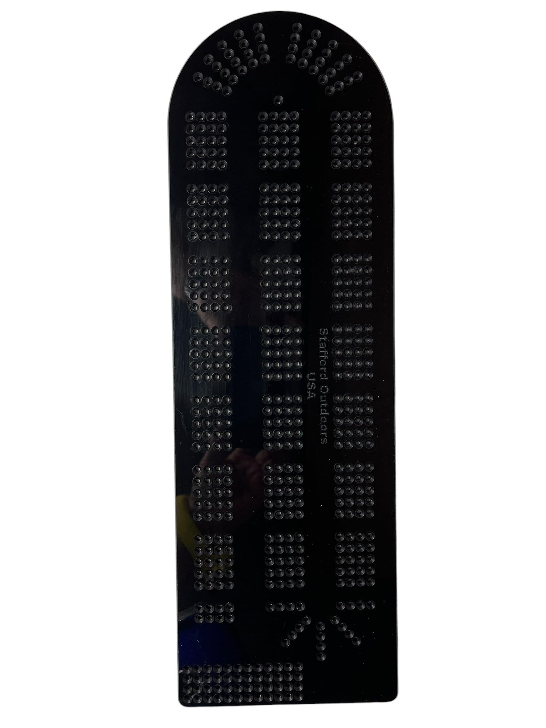 Cribbage Board Template – 4-Lane Black Acrylic, Made In USA, 5.5" X 17" X 0.225", Pre-Drilled 1/8" Holes With Countersinks, Can Be Used As Router Guide – Customize For 2, 3, Or 4 Players