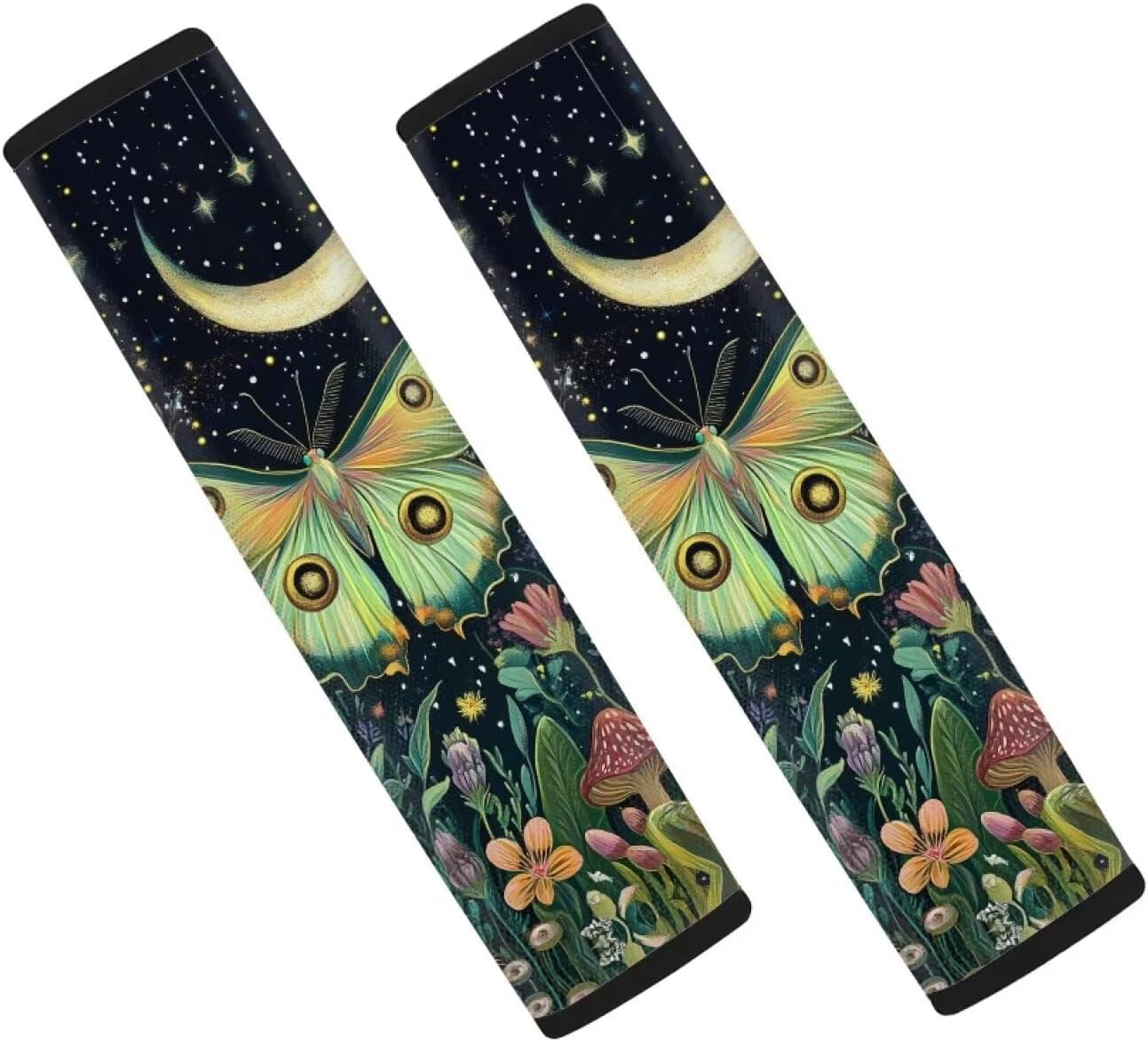 Cozeyat Moon Mushroom Moth Seatbelt Covers Cute Car Accessories for Women Adults,2 Piece Seat Belt Cover Pad for SUV Car Trucks Sedan,Soft Auto Seat Belt Cover Seatbelt Shoulder Pad Cushions