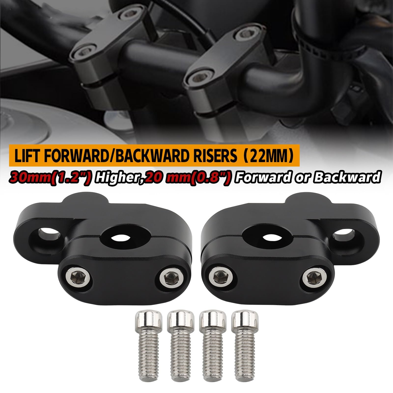 Risers De Guidon 22mm 25mm 28mm, Extension Arrière Déplacée pour Ducati Dirtbikes ATV