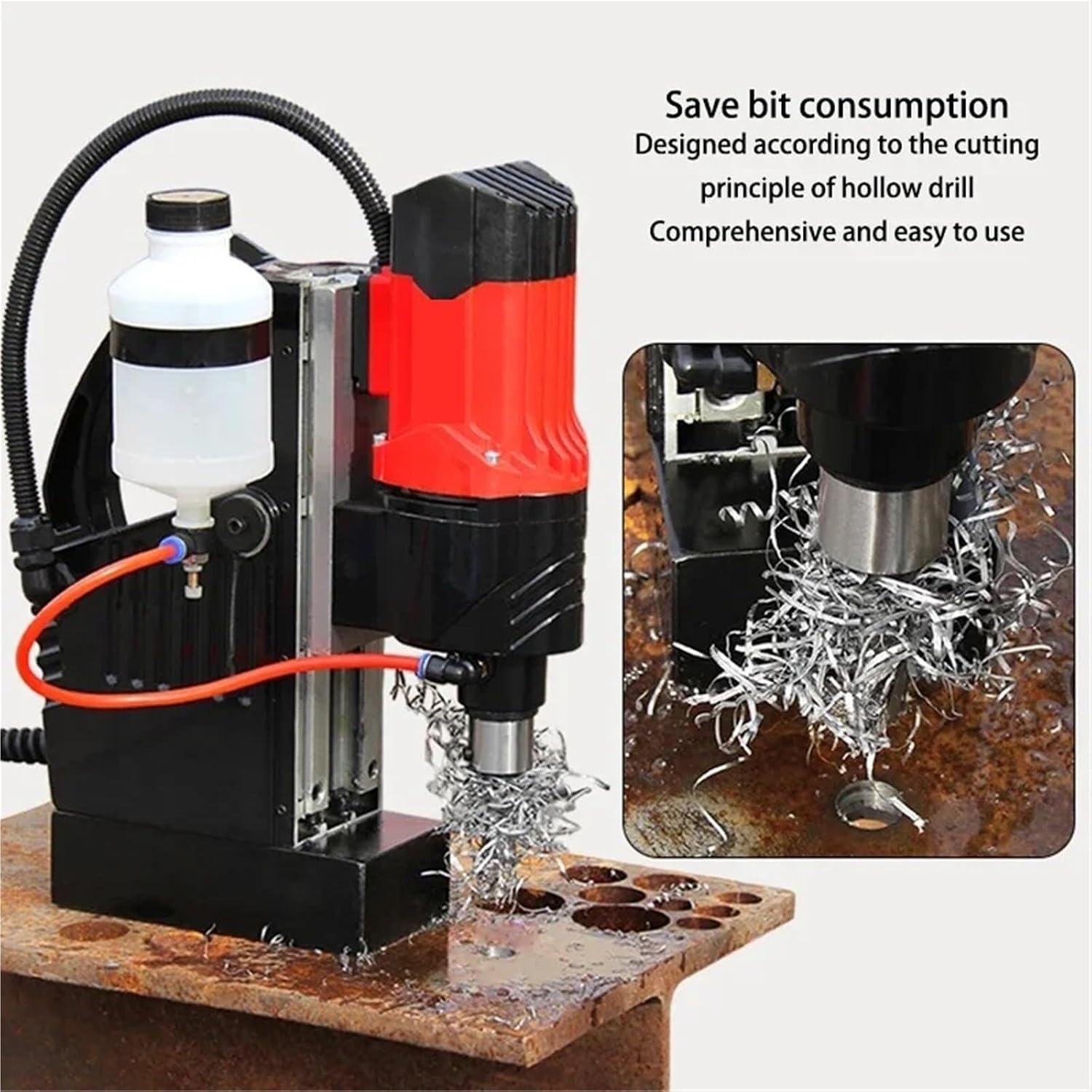 Magnetic Drill Magnetic Drill Press,Electric Bench Drilling Rig Machine,Stepless Speed Regulation,for Industrial Engineering Structure(16re)