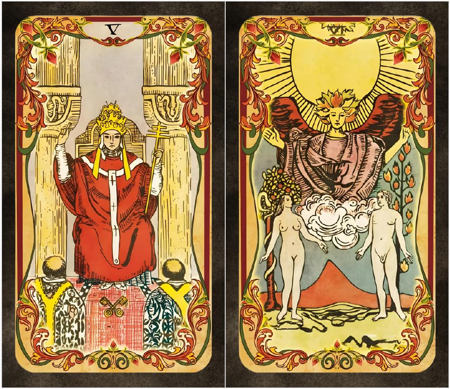 Cartes de tarot vintage Shabby Chic basées sur le tarot classique 78 RW.