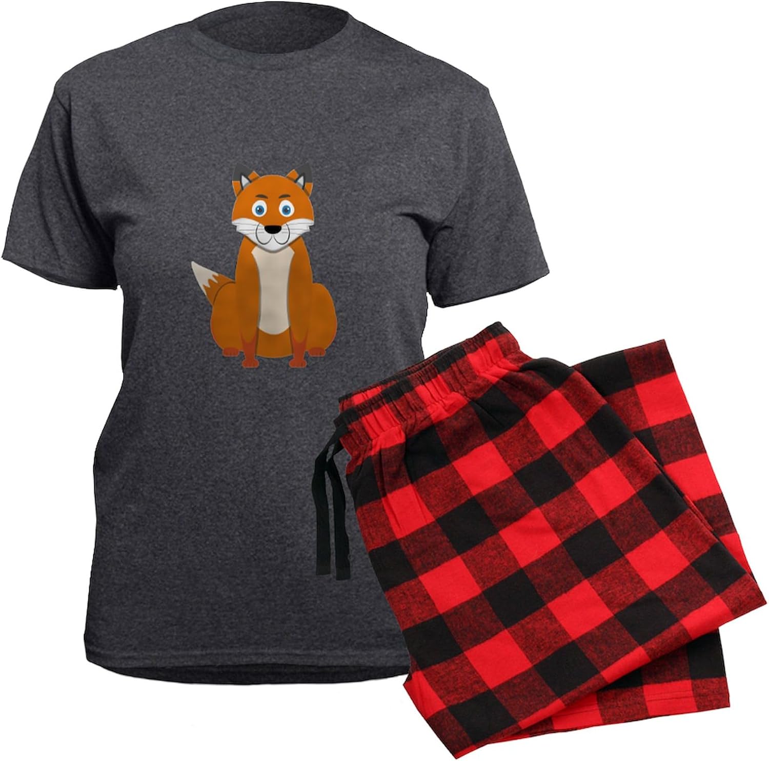 CafePress Cartoon Fox Women's Charcoal Novelty Pajama Set