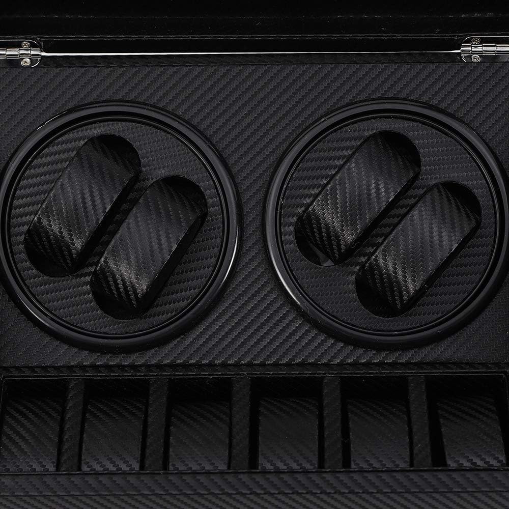 SHZICMY Automatic Watch Winder, 4+6 Automatic Watch Winder Storage Display Box Watch Case Black, Power Cord Included(USA Stock) (Black 1) : Clothing, Shoes & Jewelry