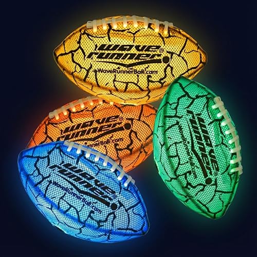Wave Runner Balón de fútbol LED impermeable que brilla en la oscuridad para niños, adolescentes y adultos - Fútbol iluminado incluye bomba y baterías