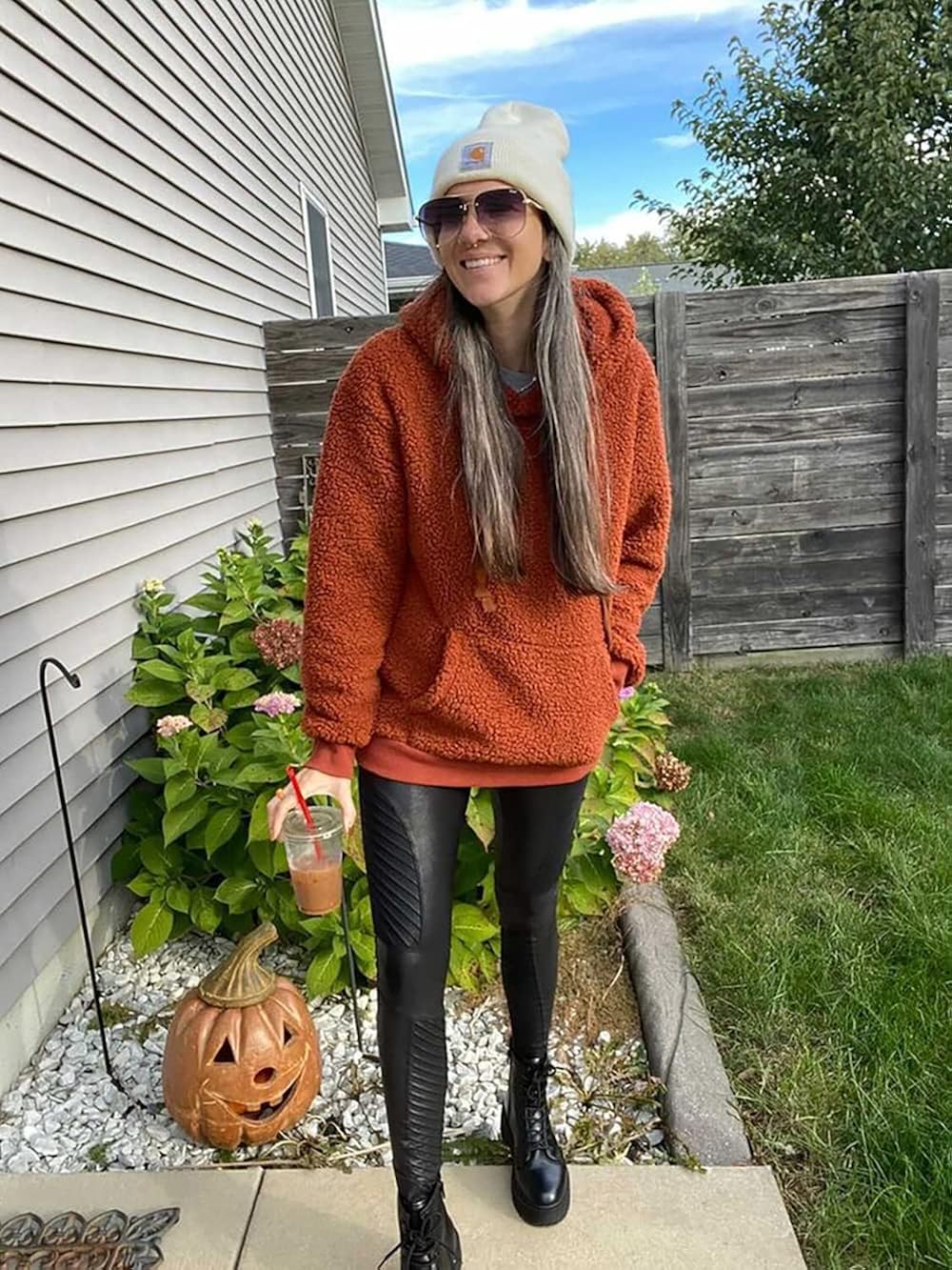 KIRUNDO 2021 Winter Women’s Fleece Hoodies Sweatshirts Long Sleeves Shaggy Fuzzy Pullovers Short Tops : Clothing, Shoes & Jewelry