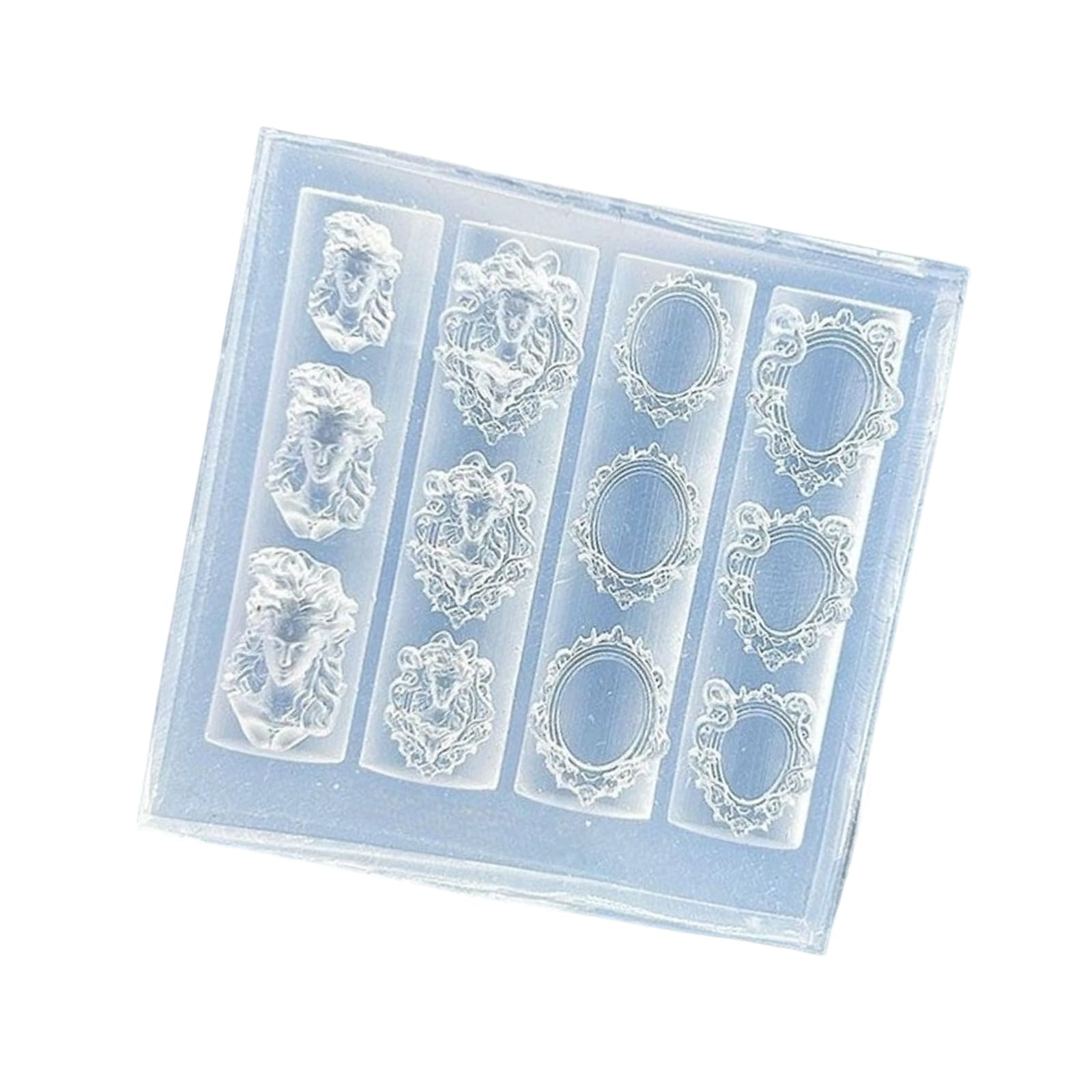 Multipurpose Silicone Mold for Nails Decorations Medusa Frame Crafting Template Craft Resin Art Tool Nail Decoration Mold with Frame