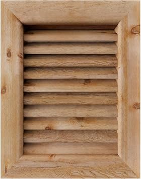 Ekena Millwork GVWVE12X1601RFUWR Vertical Gable Vent Gable Vent, 12"W x 16" 17"W x 21"H Frame Size, Western Red Cedar, Unfinished