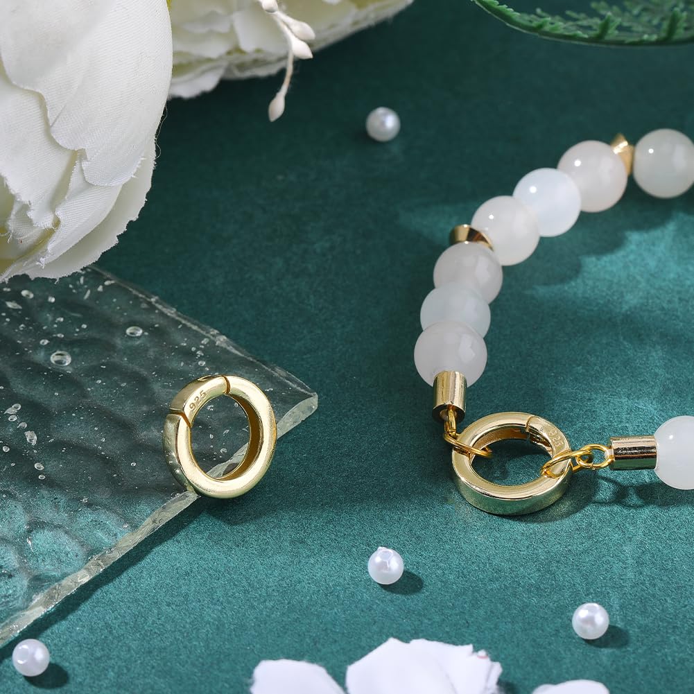 SUNNYCLUE 1 scatola 2 misure 925 fermagli A Molla In Argento Sterling Anelli A Molla Anelli A O In Metlega Dorato Fermagli per Accorciamento di Bracciali e Collane Fermagli per Gioielli per La Creazio