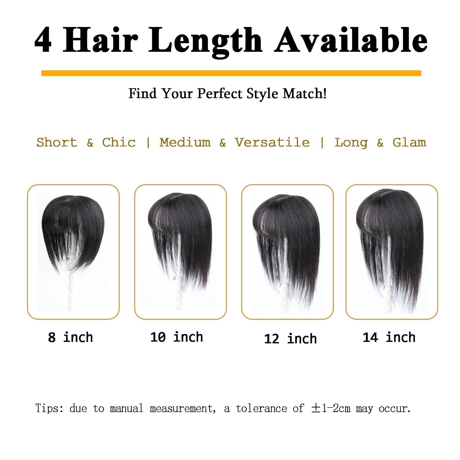 Straight Human Hair Topper with Wispy Bangs for Women with Thinning Hairs,Clip in Topper Hairpiece with T-Shaped Silk Base 4.7x5.5 Ins Natural Wiglets Hairpieces 16 Ins Dark Brown