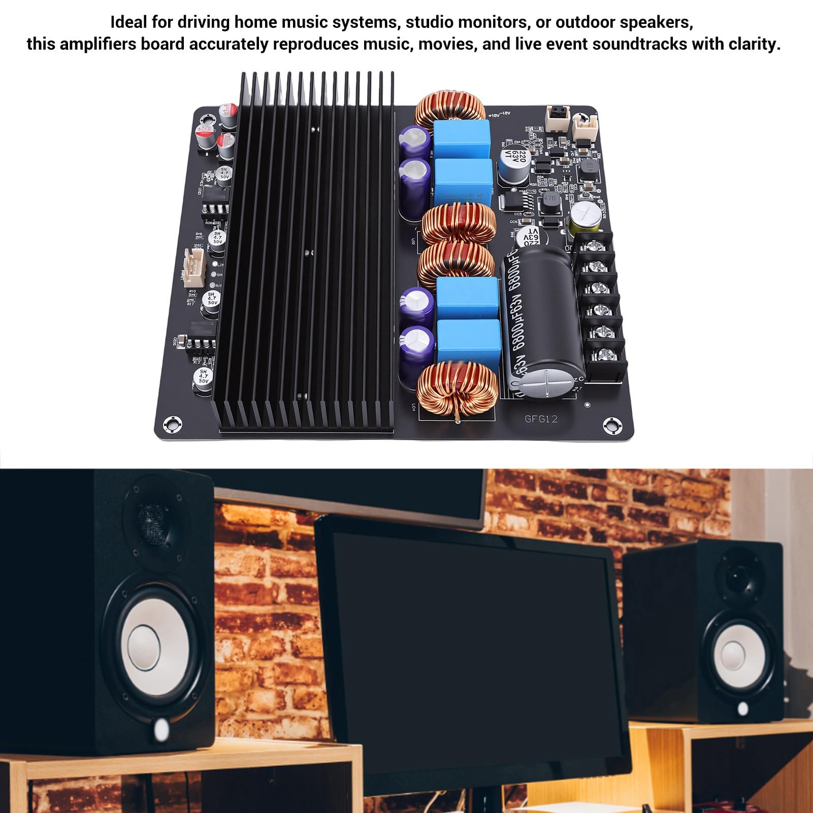 Aramox Scheda Amplificatore TPA3255 Scheda Amplificatore Digitale in Lega di Alluminio 600W Plus 600W 85mR MOSFET Bassa Potenza in Standby per Utenti di Monitor da Studio Home Theater